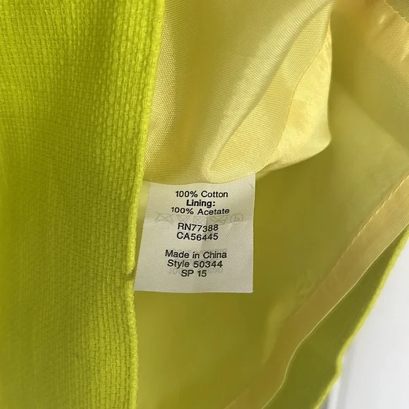 Chartreuse Linen Sheath Dress - Picture 6 of 7
